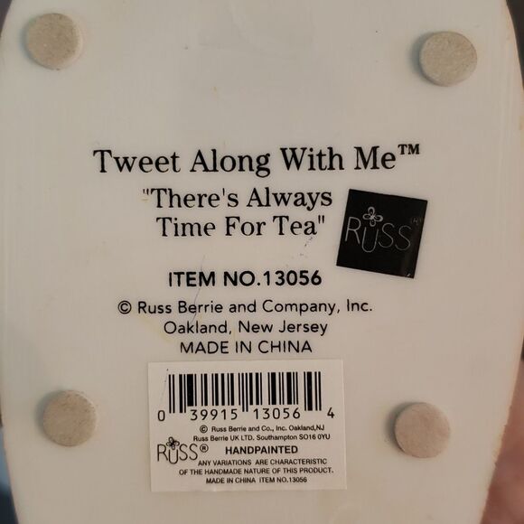 Vintage RUSS Red Bird Tea Party Resin Decor "Tweet Along With Me" #13056 - Picture 9 of 9
